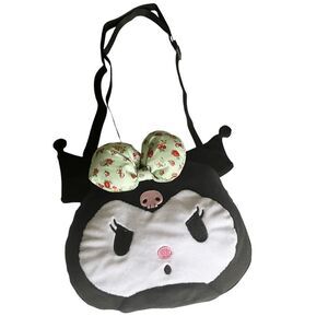 Sanrio Kuromi Green Bow Plush Shoulder/Crossbody Bag
